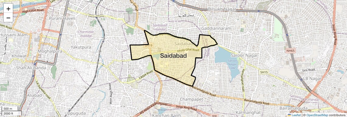 Location Map of Saidabad, Hyderabad