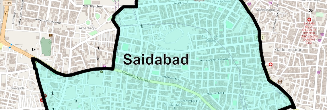 Location Map of Saidabad, Hyderabad