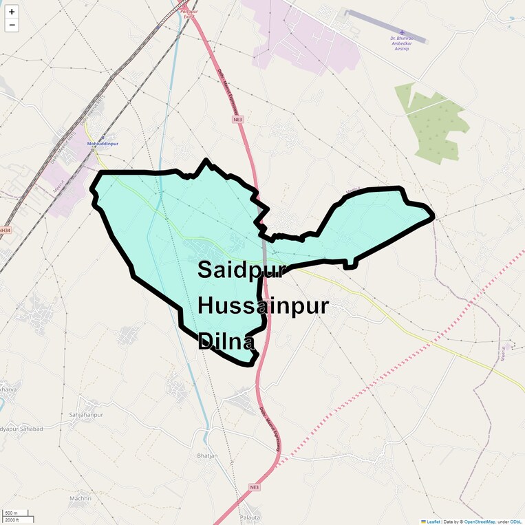 Location Map of Saidpur Hussainpur Dilna