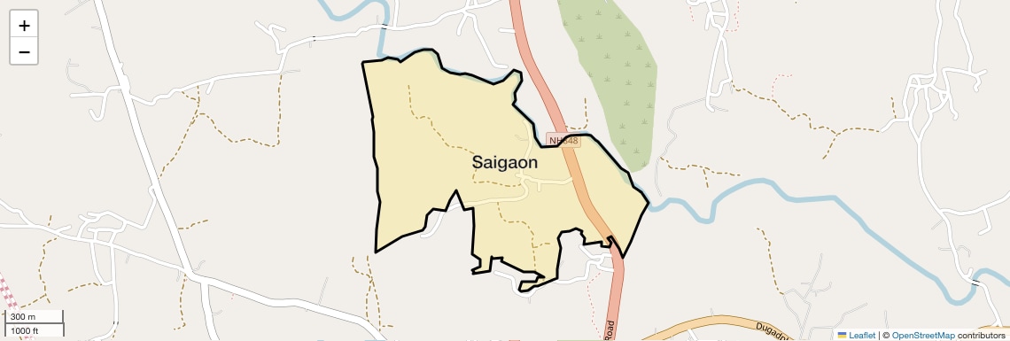 Location Map of Saigaon, Thane