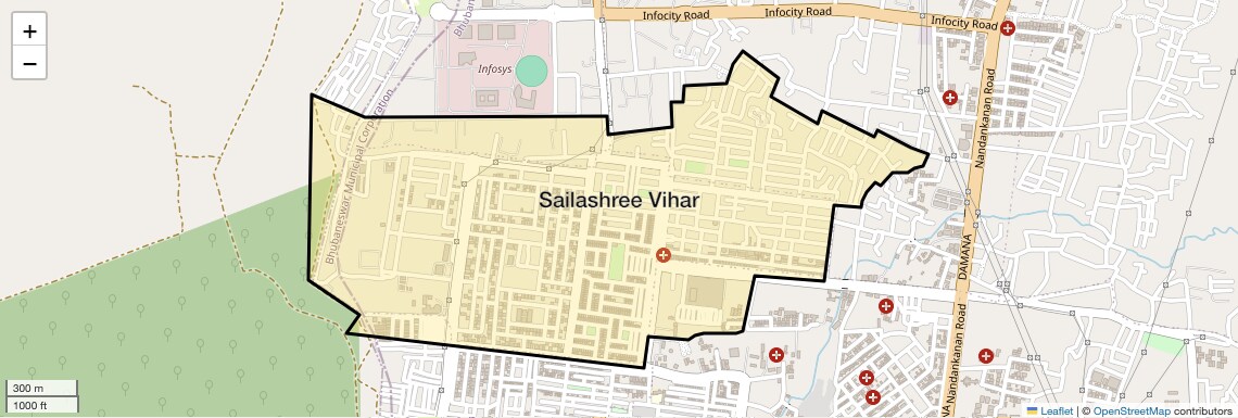 Location Map of Sailashree Vihar, Bhubaneswar