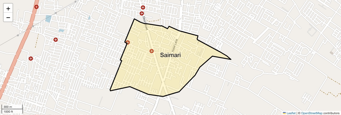 Location Map of Saimari, Agra