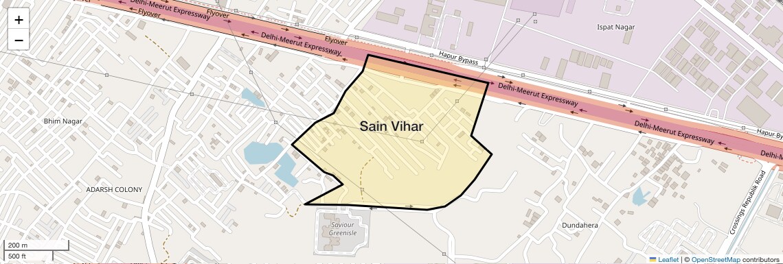 Location Map of Sain Vihar, Ghaziabad