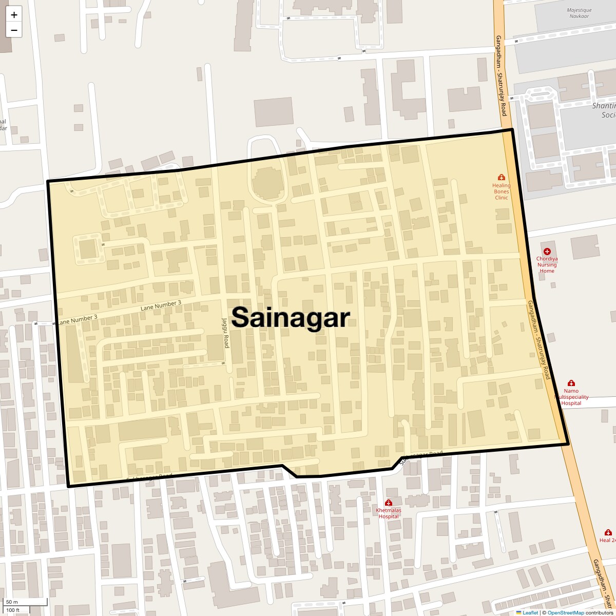 Location Map of Sainagar, Pune