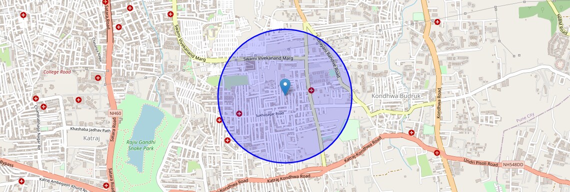 Location Map of Sainagar, Pune