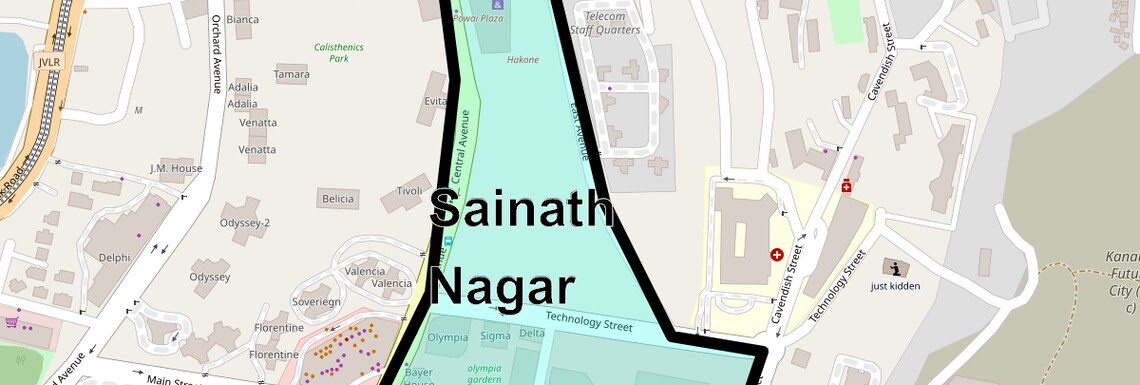 Location Map of Sainath Nagar, Mumbai
