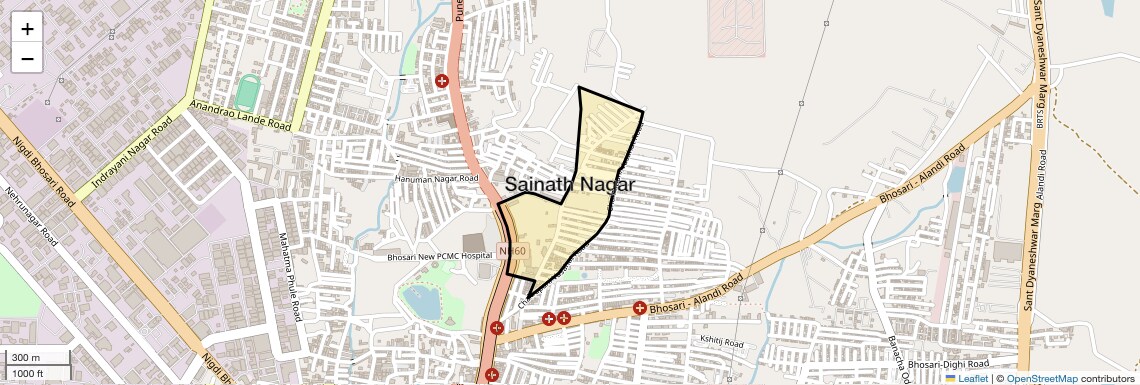 Location Map of Sainath Nagar, Pune