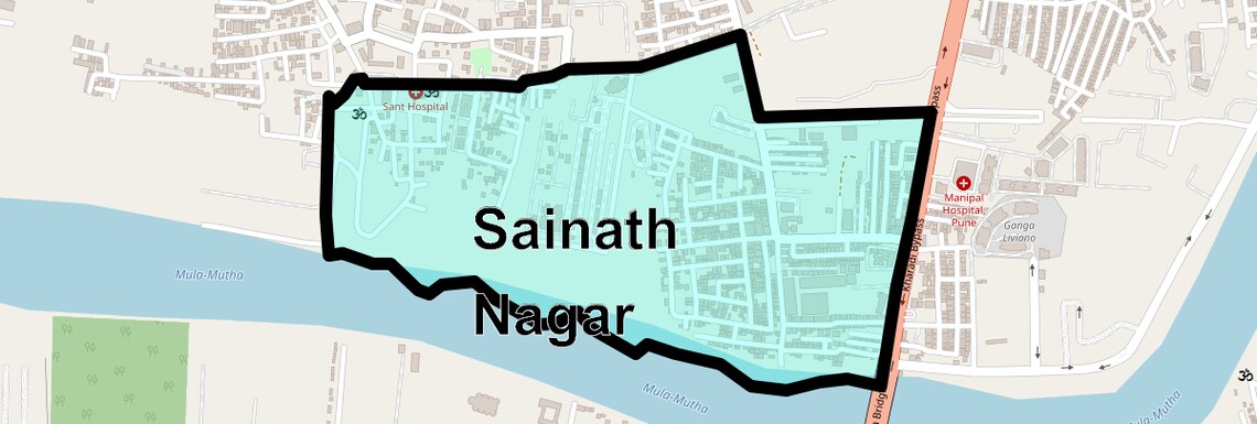 Location Map of Sainath Nagar, Pune