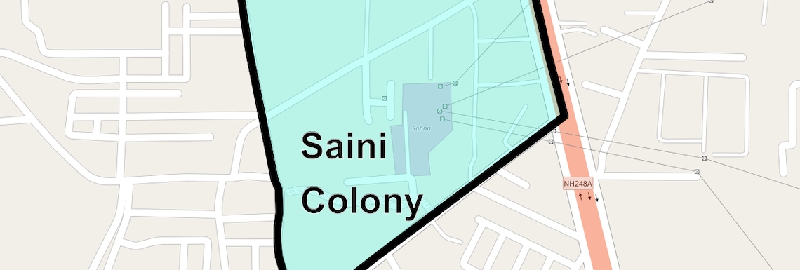 Location Map of Saini Colony, Gurgaon