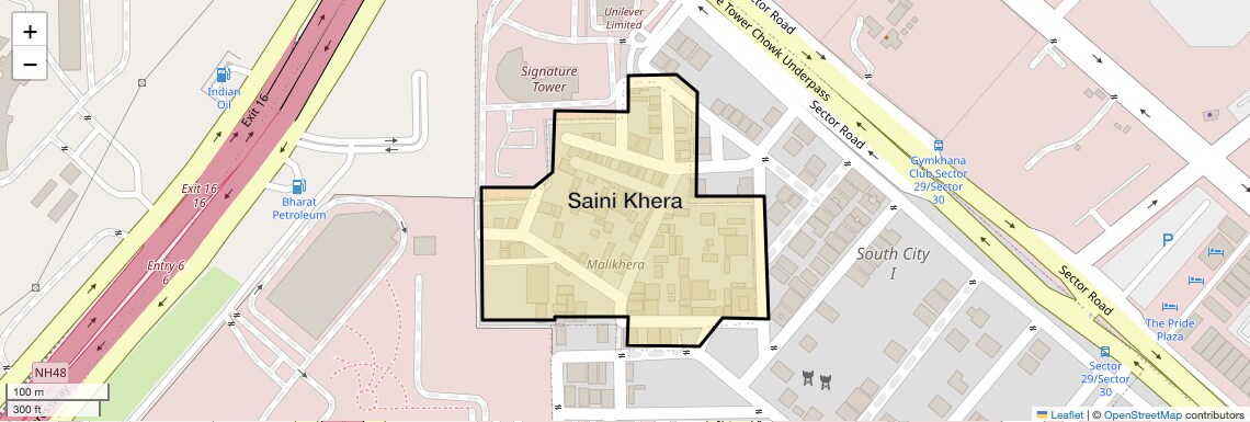 Location Map of Saini Khera, Gurgaon