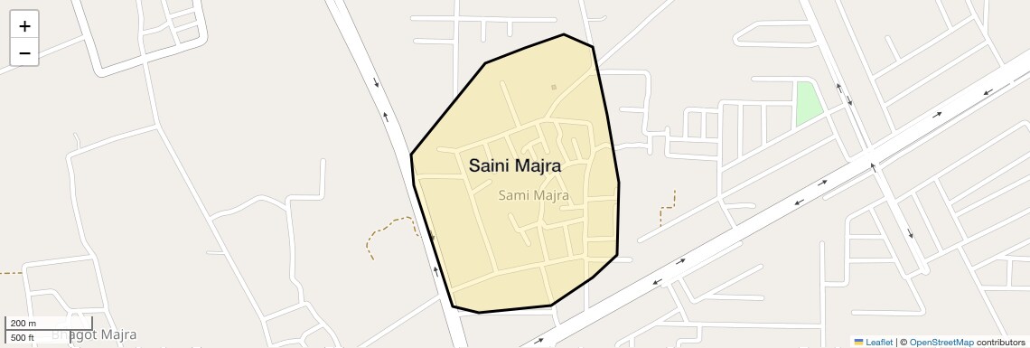 Location Map of Saini Majra, Chandigarh
