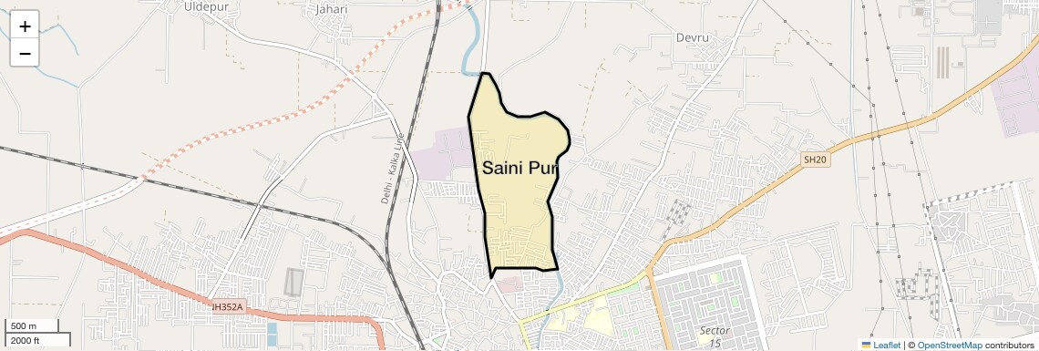 Location Map of Saini Pur, Sonipat