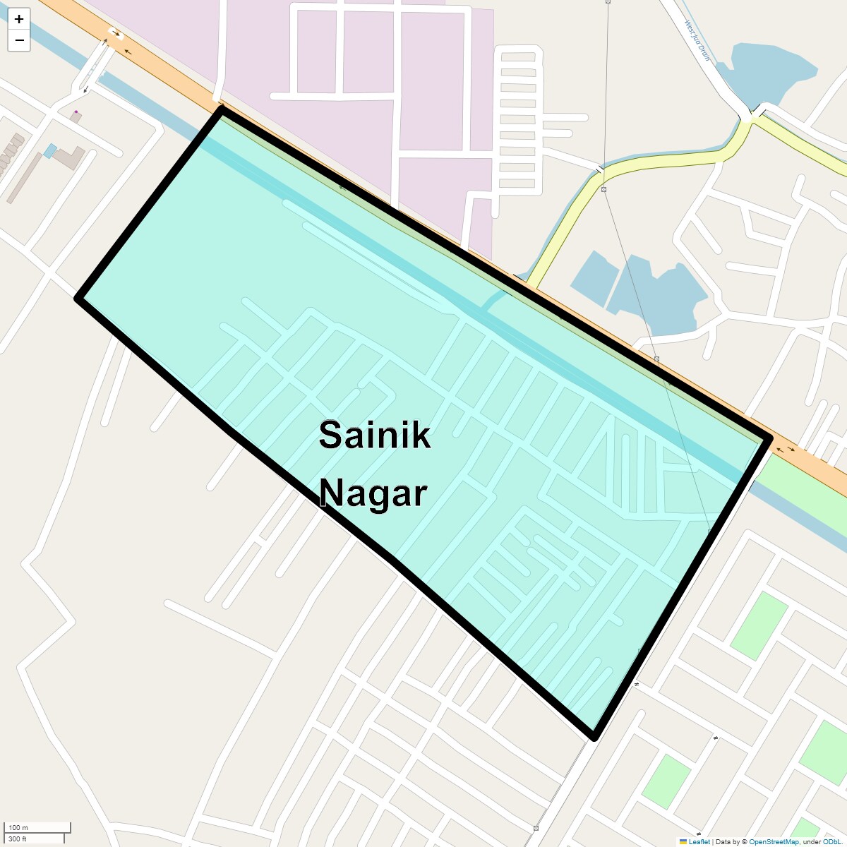 Location Map of Sainik Nagar, Bahadurgarh