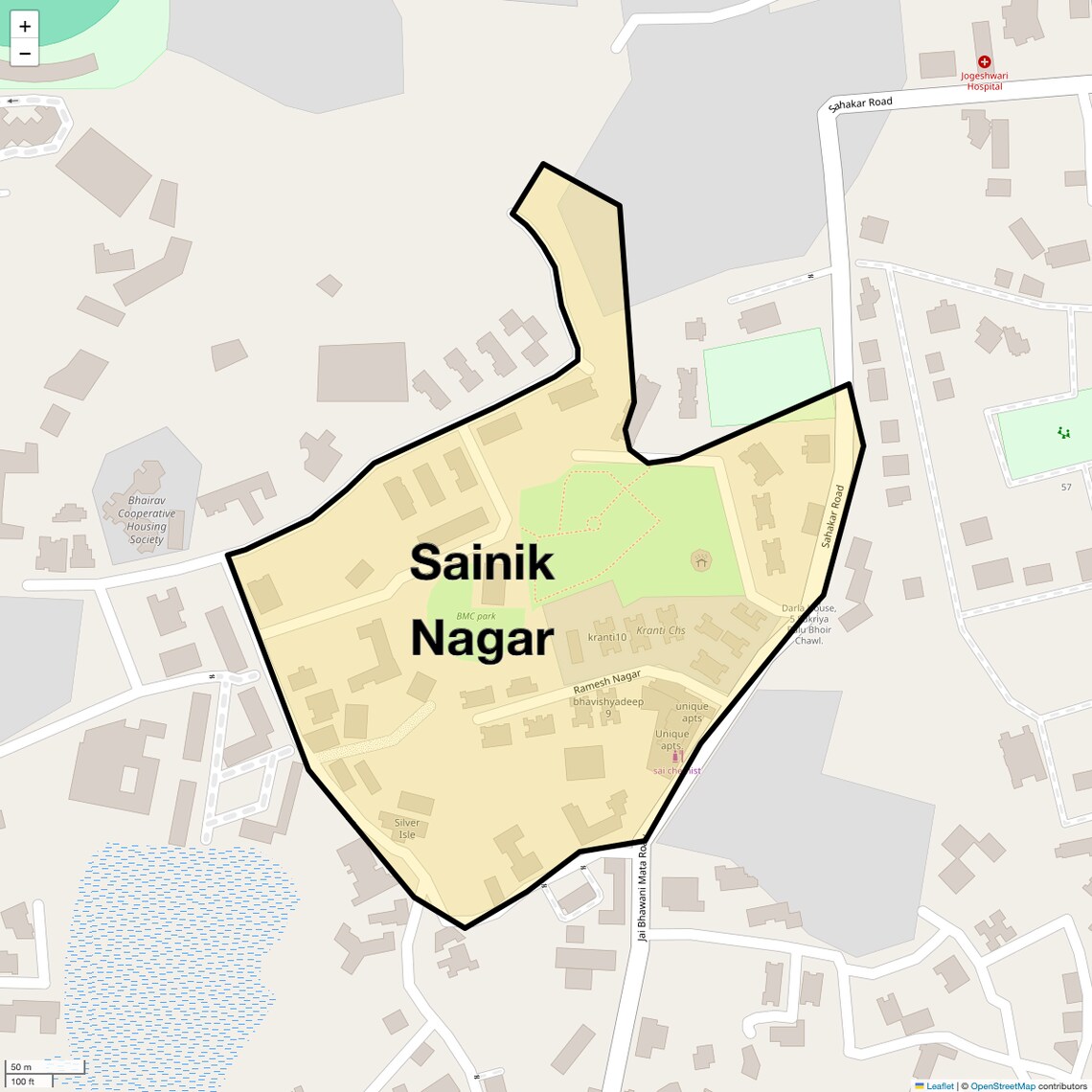 Location Map of Sainik Nagar, Mumbai