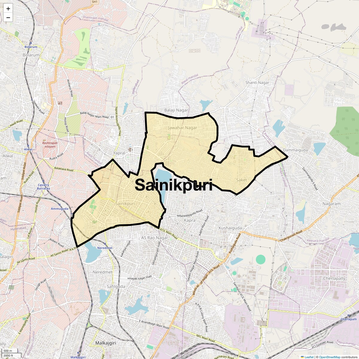 Check Time Travel of Sainikpuri, Hyderabad