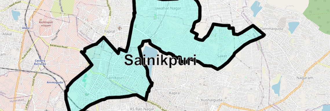 Location Map of Sainikpuri, Hyderabad