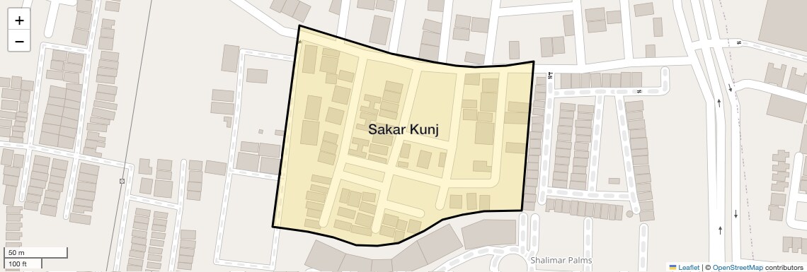 Location Map of Sakar Kunj, Indore