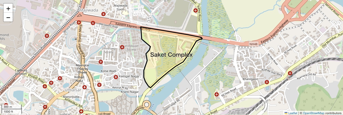 Location Map of Saket Complex, Thane