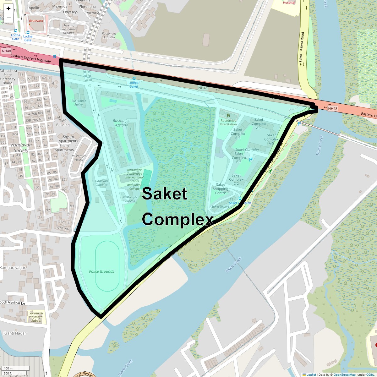 Location Map of Saket Complex, Thane