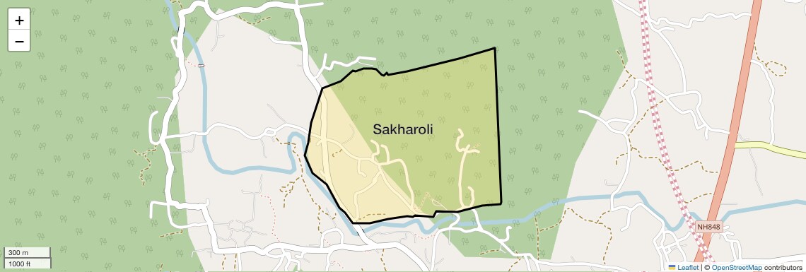 Location Map of Sakharoli, Thane