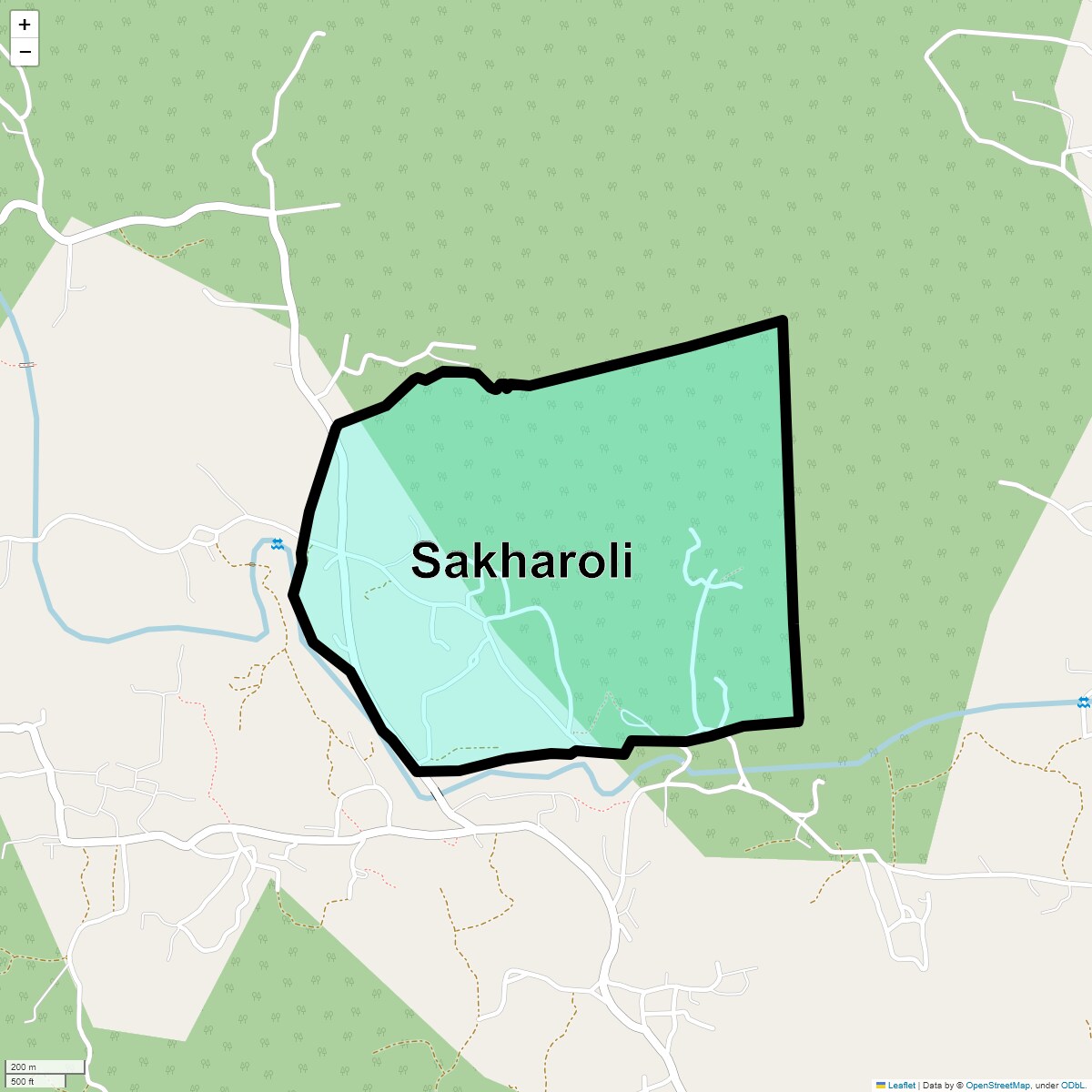 Location Map of Sakharoli, Thane