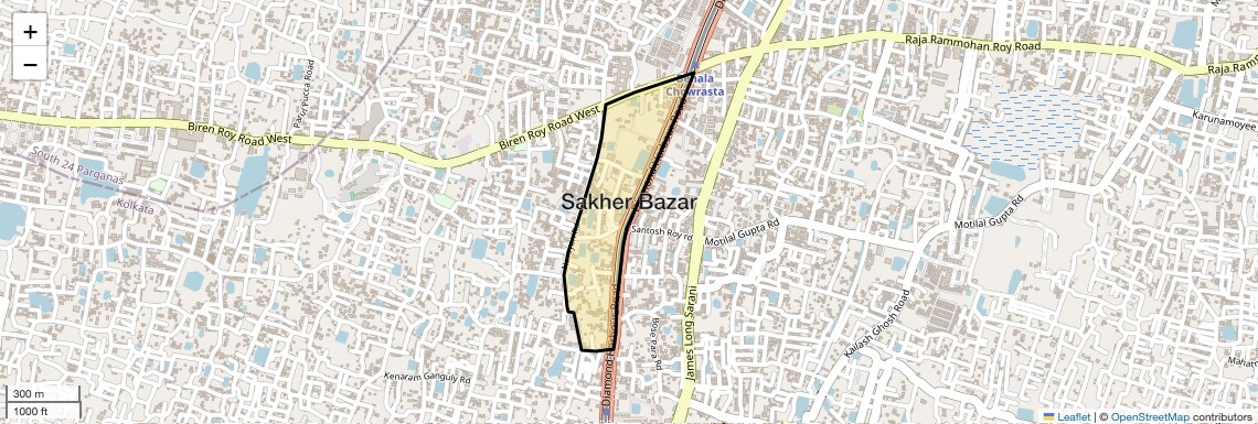 Location Map of Sakher Bazar, Kolkata