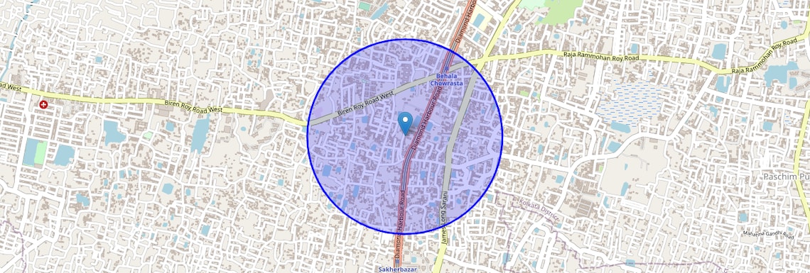 Location Map of Sakher Bazar, Kolkata