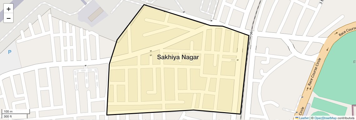 Location Map of Sakhiya Nagar, Rajkot
