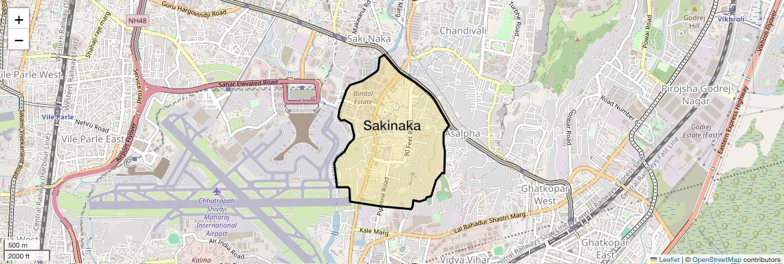 Location Map of Sakinaka, Mumbai