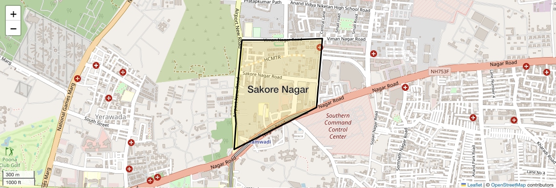 Location Map of Sakore Nagar, Pune