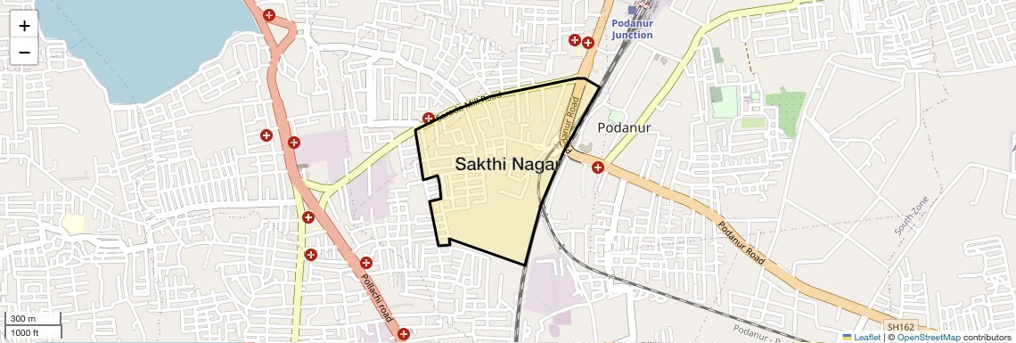 Location Map of Sakthi Nagar, Coimbatore