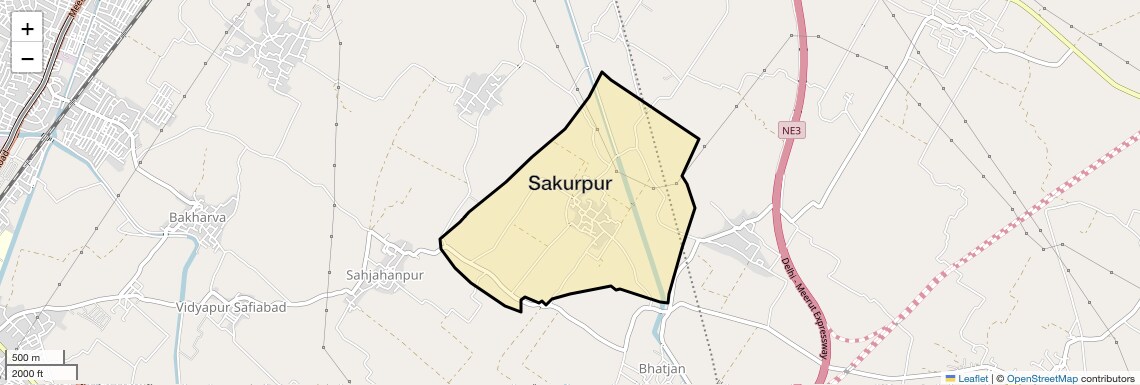 Location Map of Sakurpur, Ghaziabad