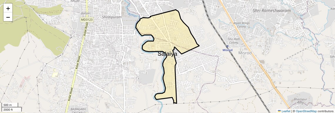 Location Map of Salaiya, Bhopal