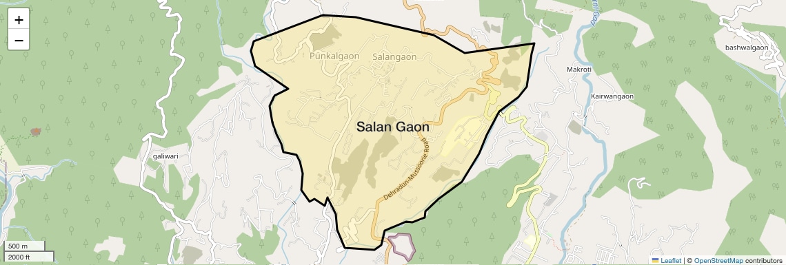 Location Map of Salan Gaon, Dehradun