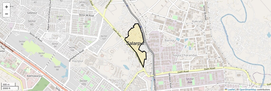 Location Map of Salarpur, Noida