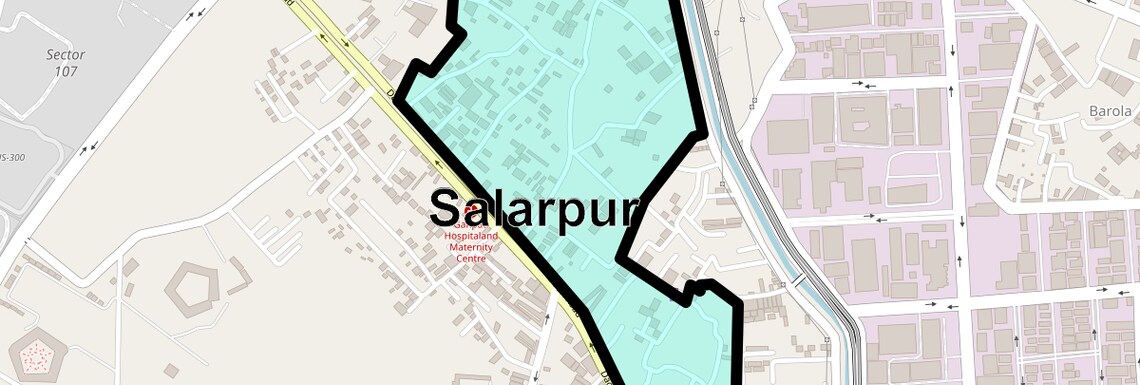 Location Map of Salarpur, Noida