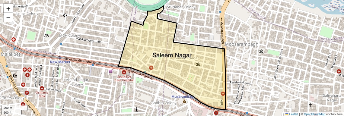 Location Map of Saleem Nagar, Hyderabad
