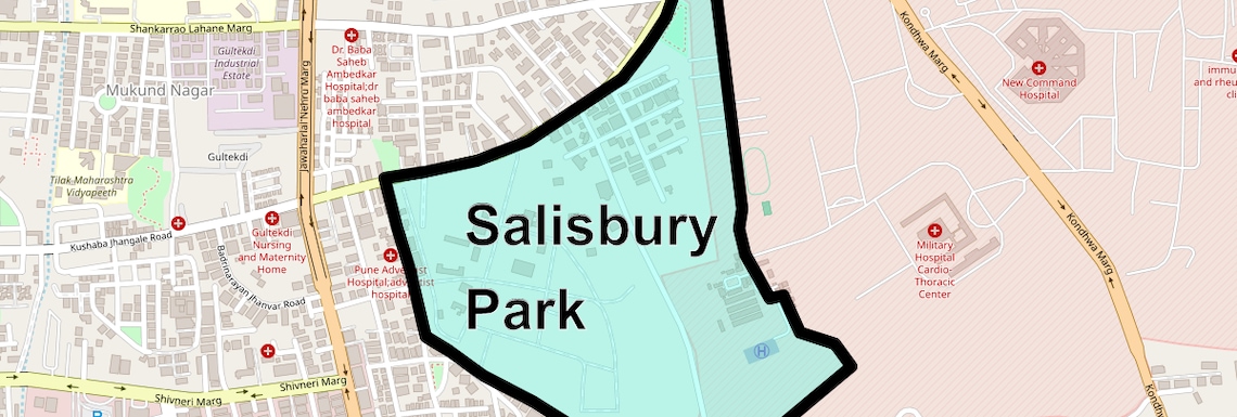 Location Map of Salisbury Park, Pune