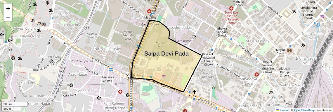Location Map of Salpa Devi Pada, Mumbai