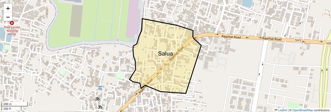 Location Map of Salua, Kolkata