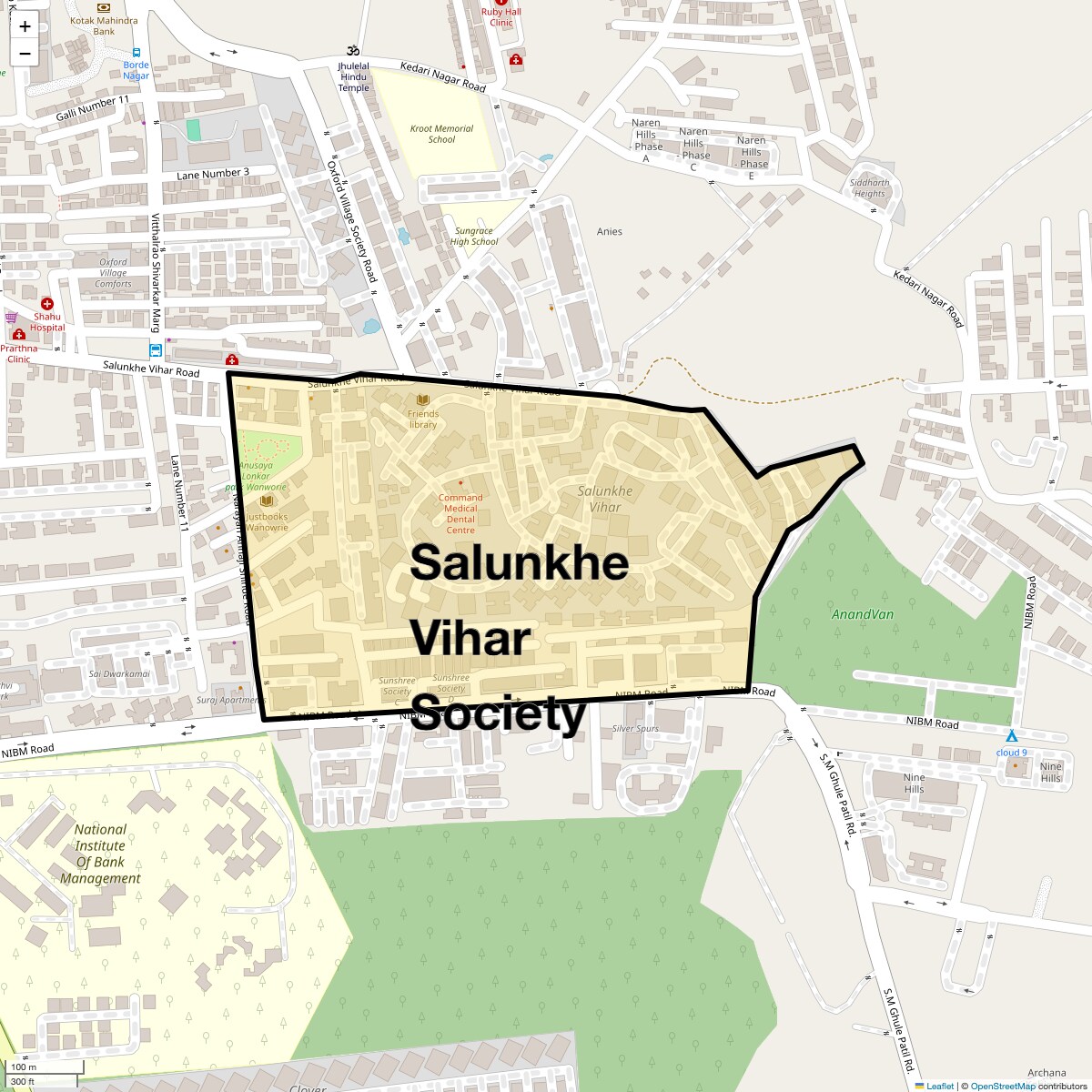 Location Map of Salunkhe Vihar Society, Pune