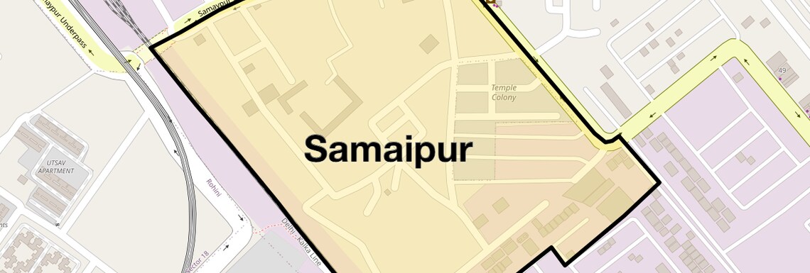 Location Map of Samaipur, Delhi