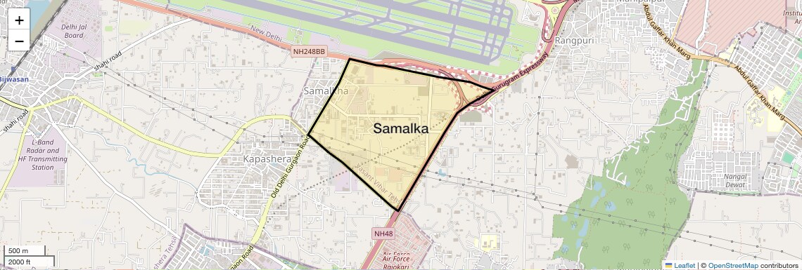 Location Map of Samalka, Delhi