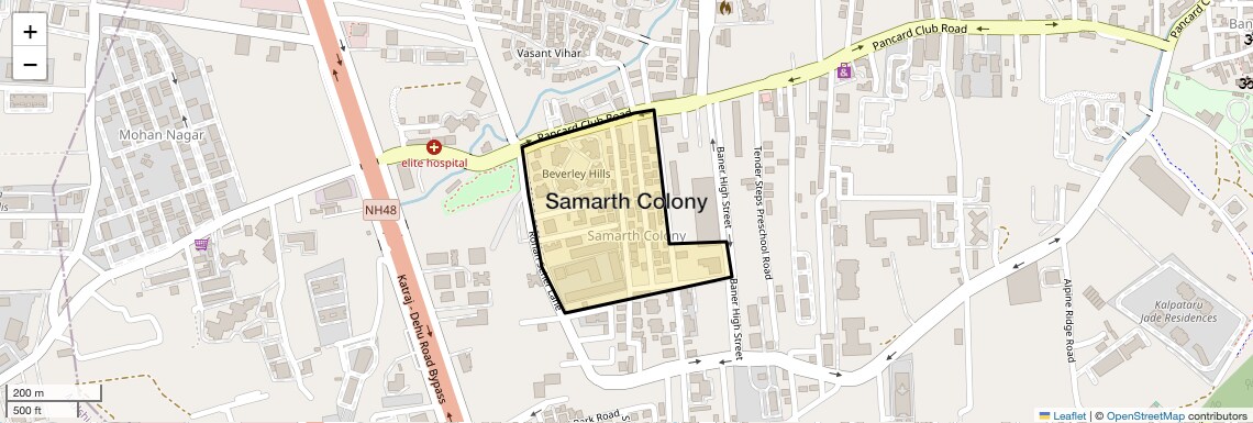 Location Map of Samarth Colony, Pune