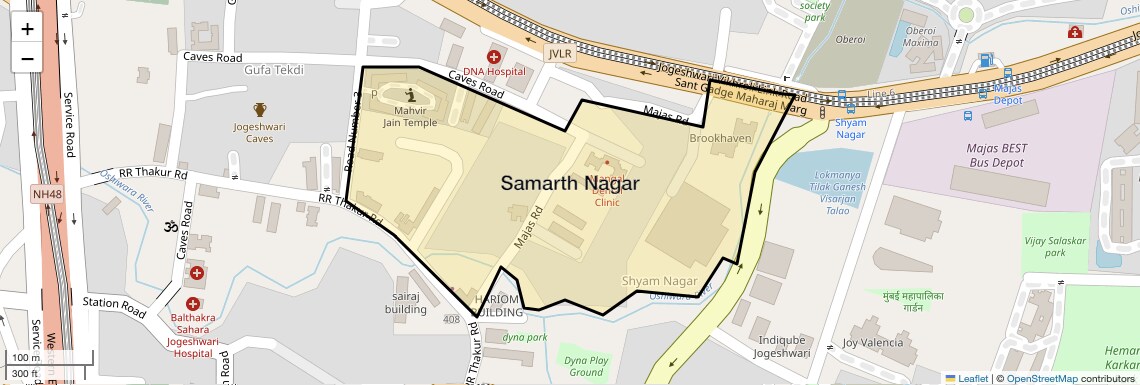 Location Map of Samarth Nagar, Mumbai