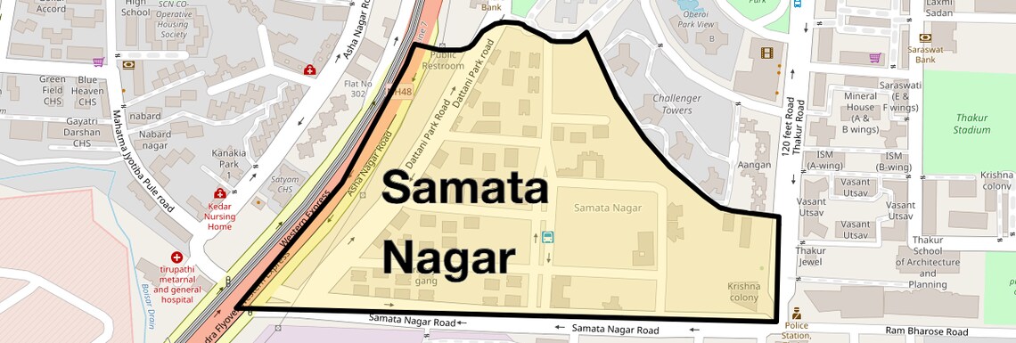 Location Map of Samata Nagar, Mumbai
