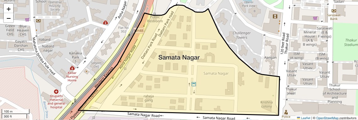 Location Map of Samata Nagar, Mumbai
