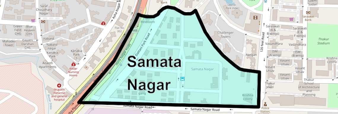 Location Map of Samata Nagar, Mumbai