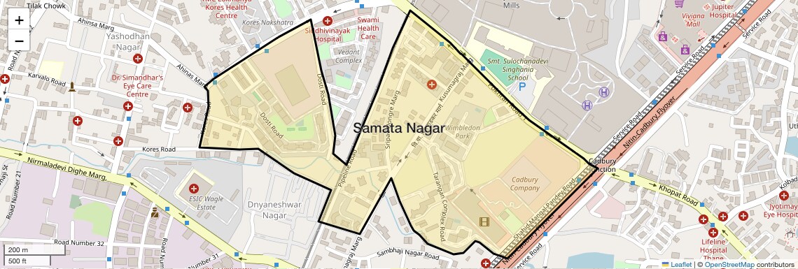 Location Map of Samata Nagar, Thane