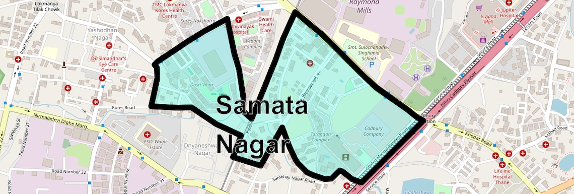 Location Map of Samata Nagar, Thane